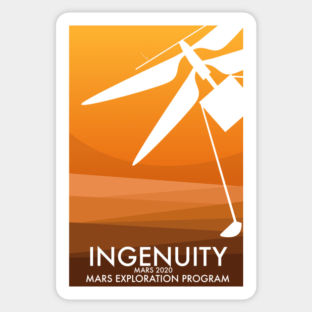 Mars Helicopter Ingenuity space art Sticker by nickemporium1